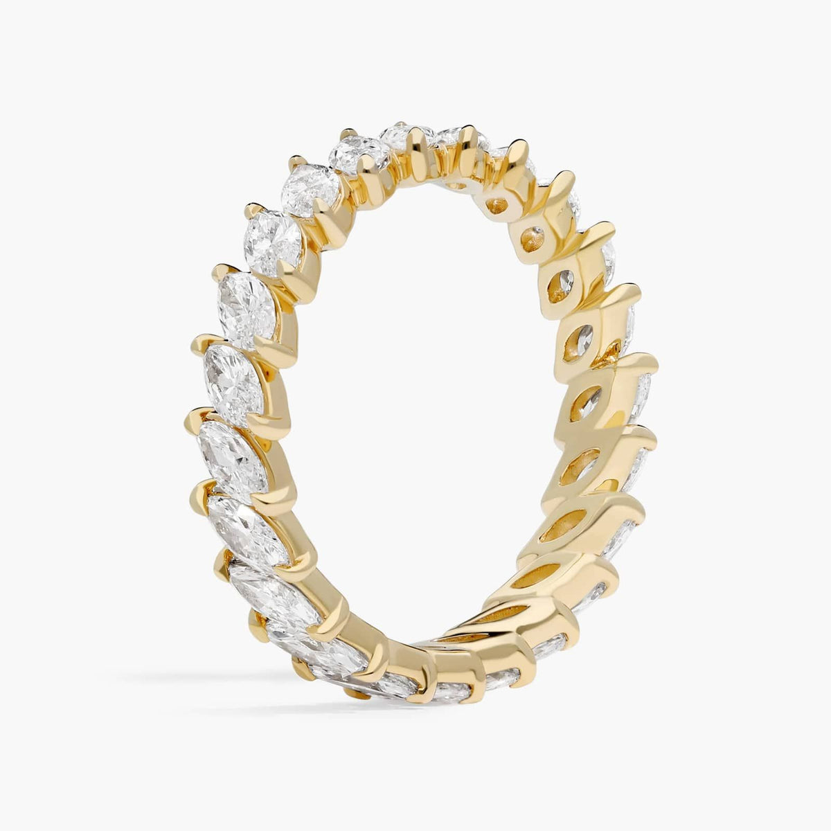 2 Ct Lab-Grown Diamond Marquise Eternity Band in 14K Yellow Gold