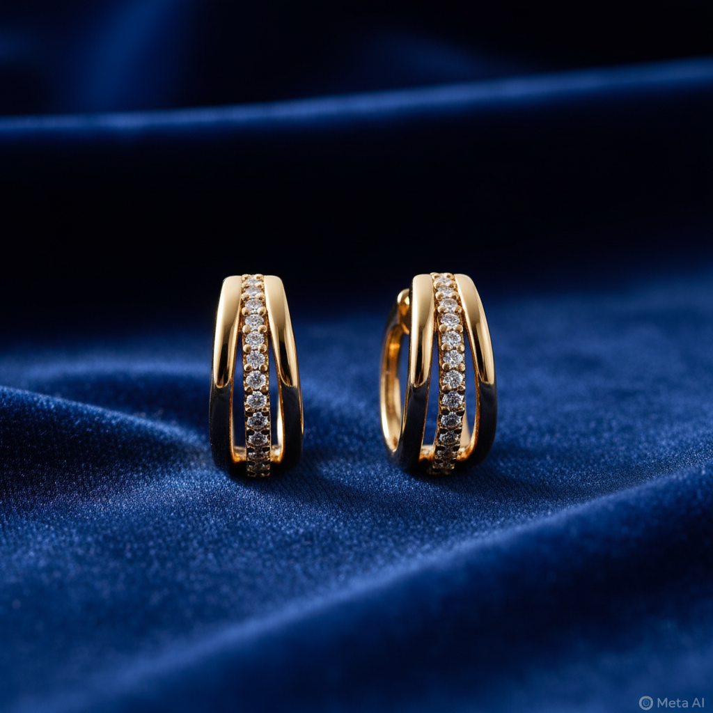 Double Hoop Earrings Side View
