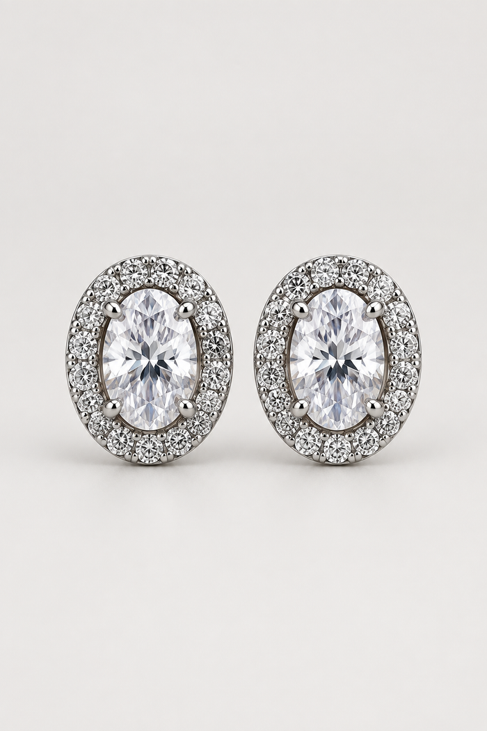 Halo earring front view