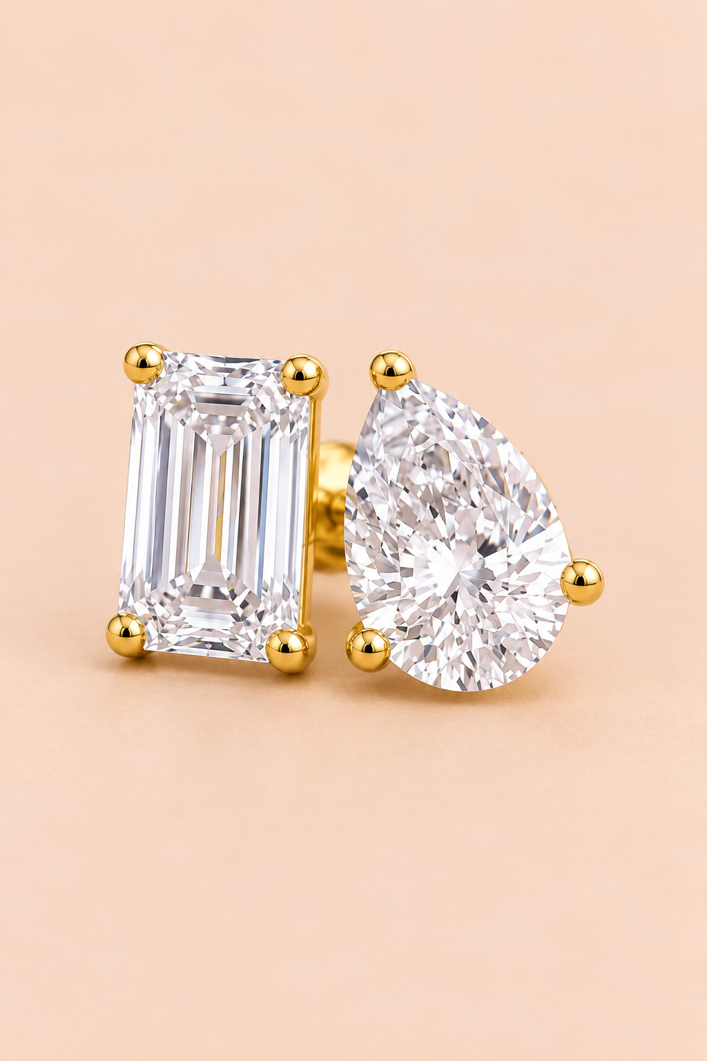 Joint earring three-quarter view