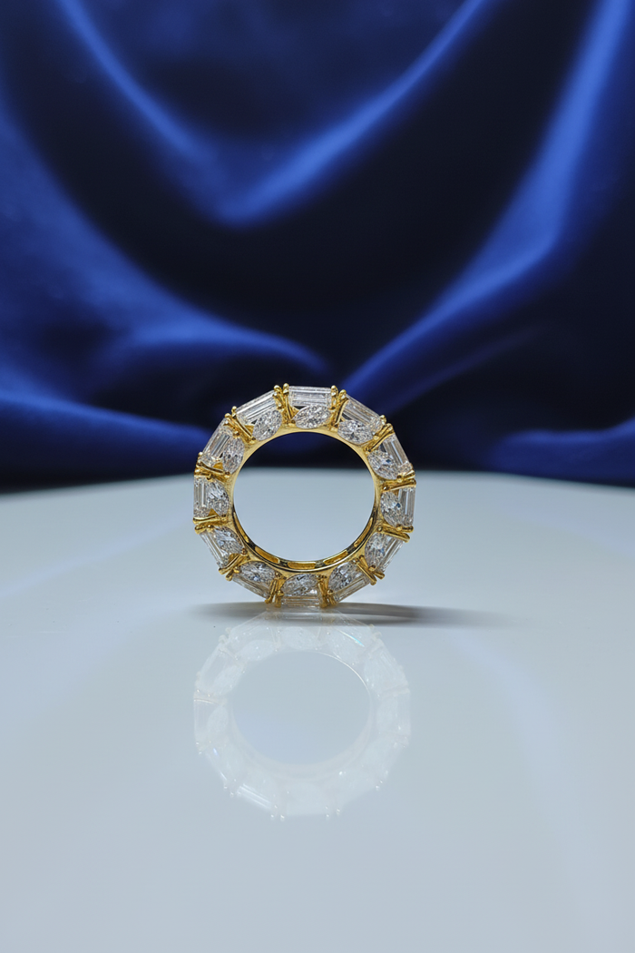 Ring on Blue Velvet - Hand Side
