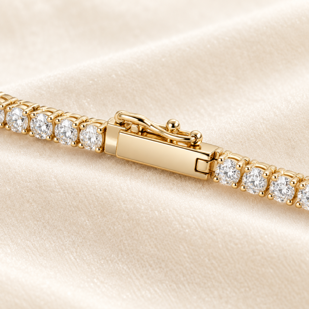 Clasp detail of tennis bracelet