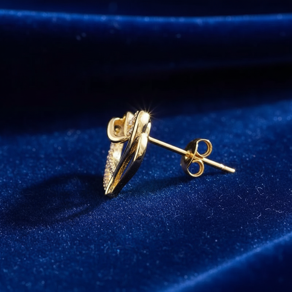 Double Heart Earrings Side View