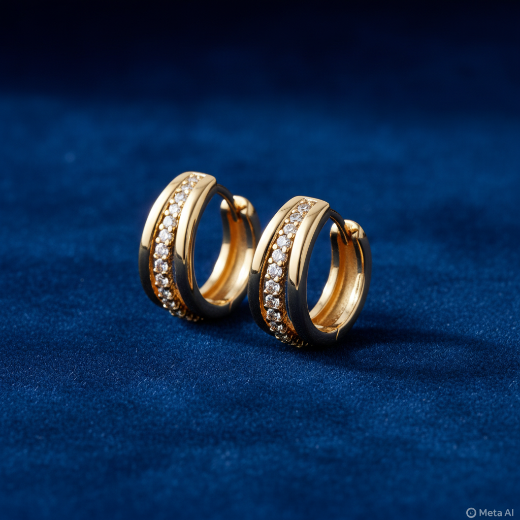 Double Hoop Earrings 3/4 View