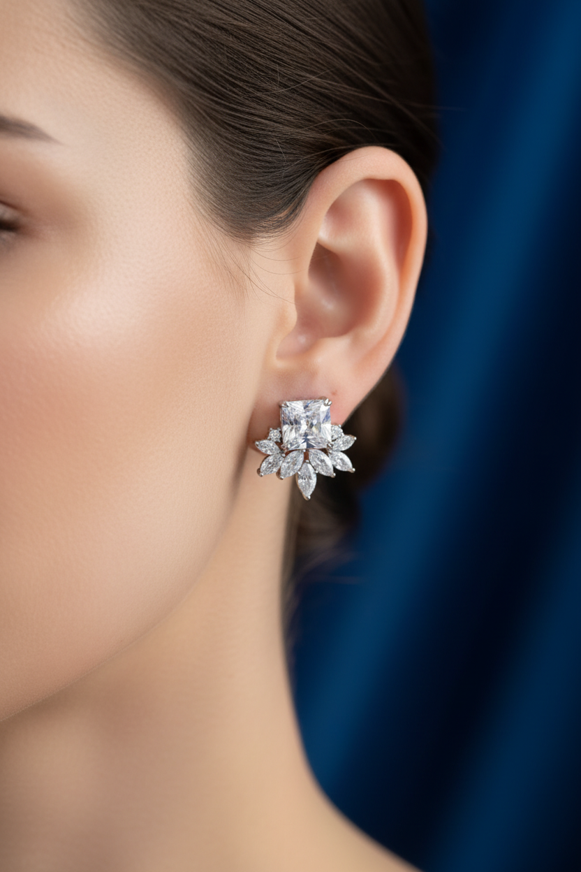 Earring side profile on ear