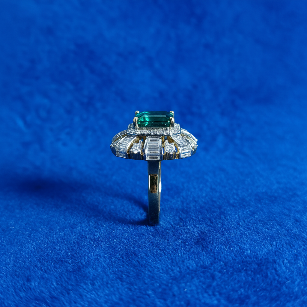 Emerald Ring Side Profile