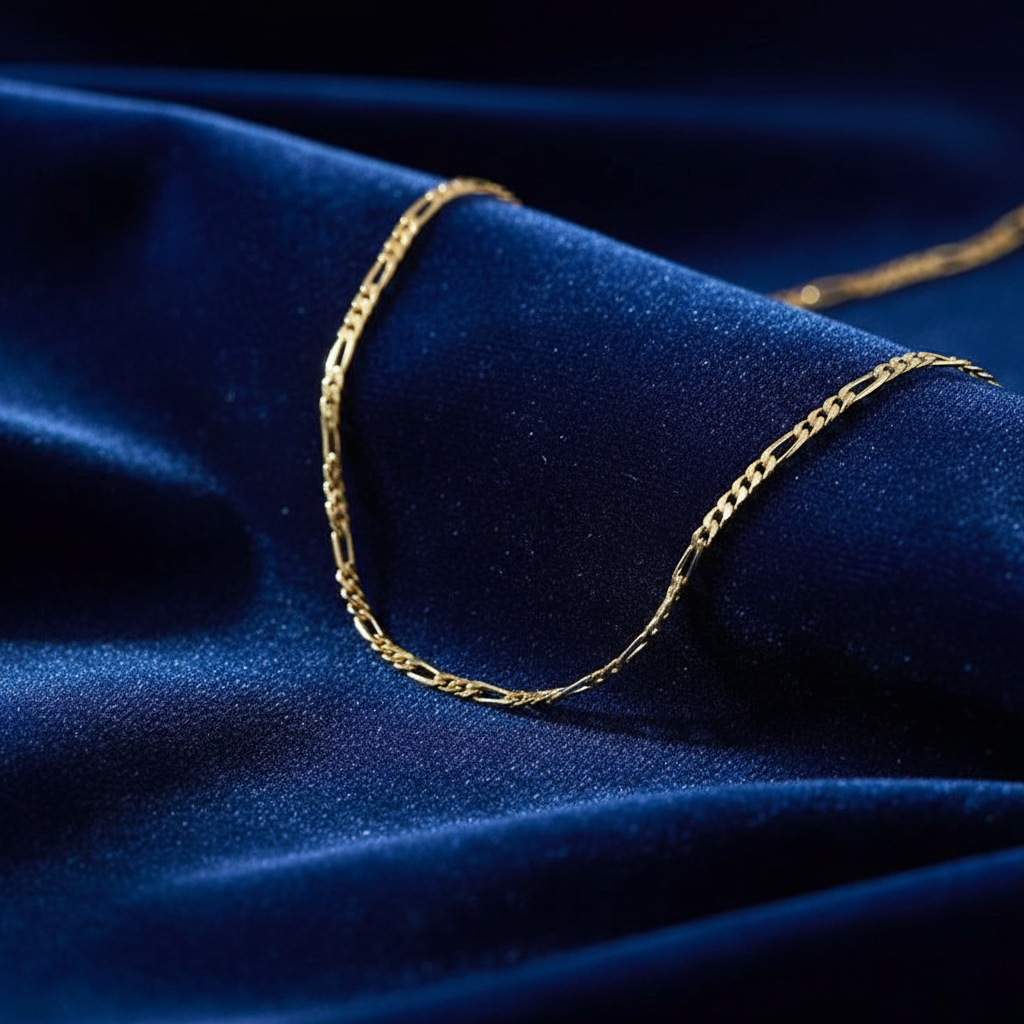 Figaro Chain Necklace Side Angle