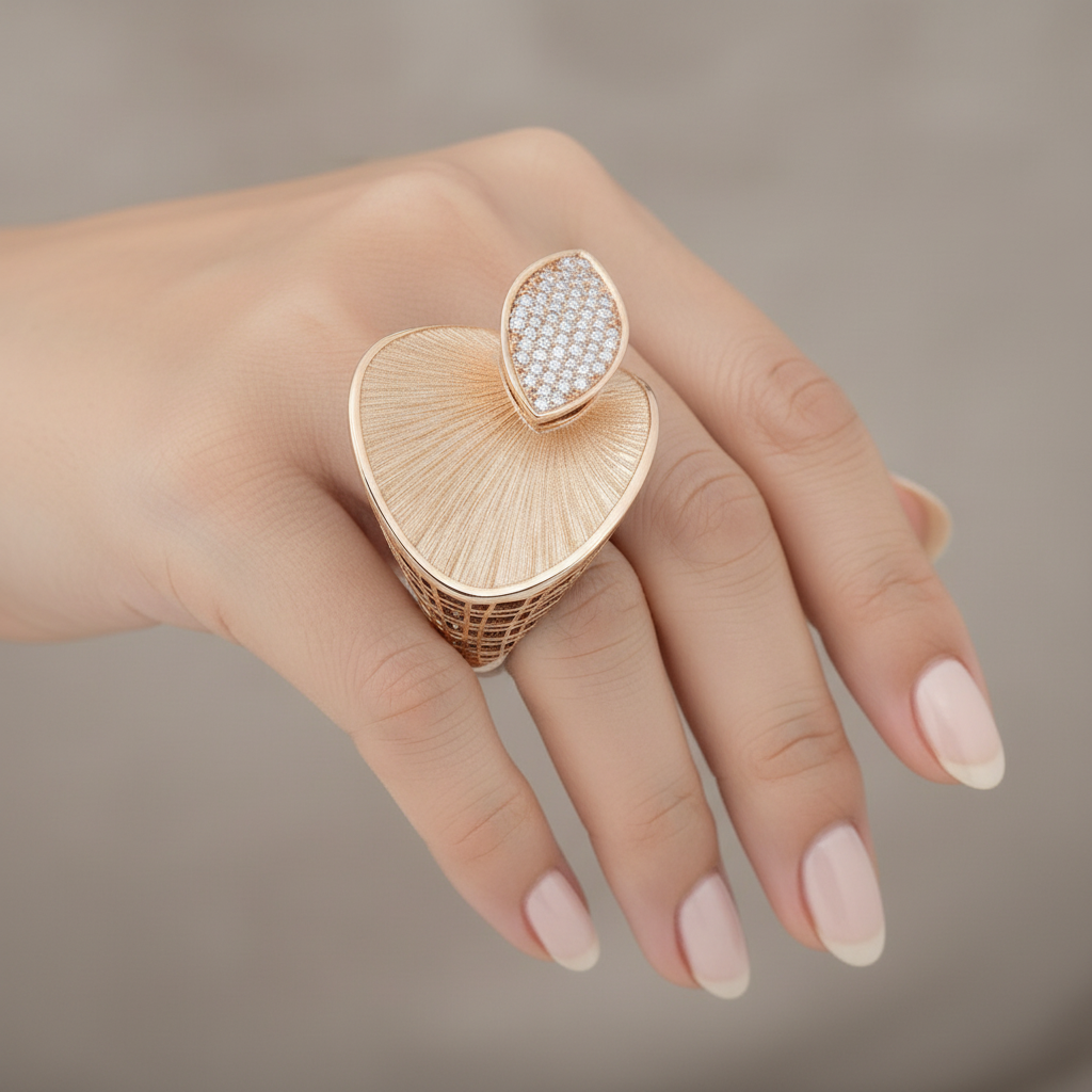 Gold Ring on Hand - Front
