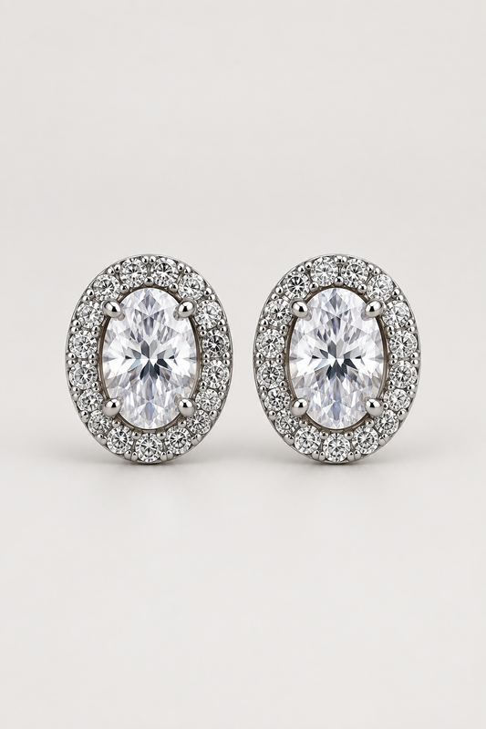 Halo earring front view
