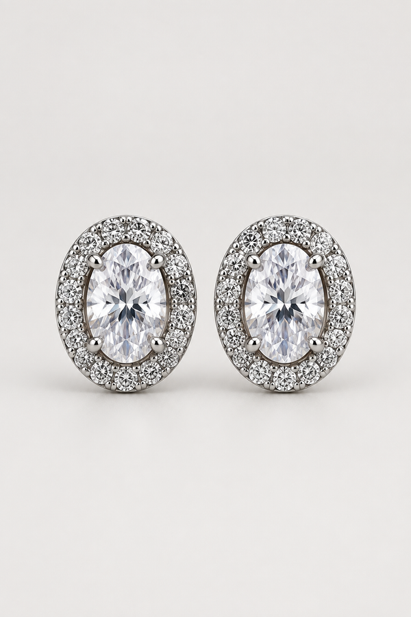 Halo earring front view