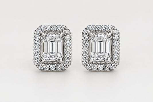 Halo earring pair front view