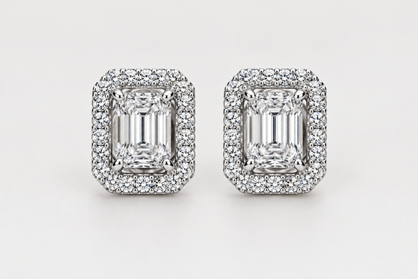 Halo earring pair front view