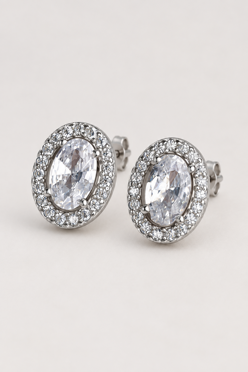 Halo earring three-quarter view