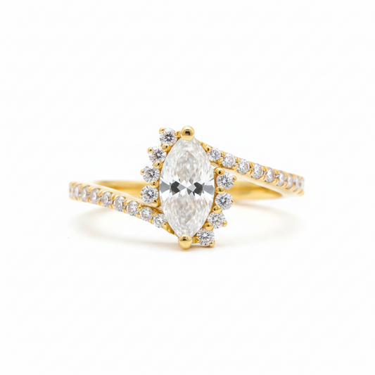 Marquise Bloom Diamond Ring in 18K Gold | IGI CERTIFED | 1.00 CARAT RING