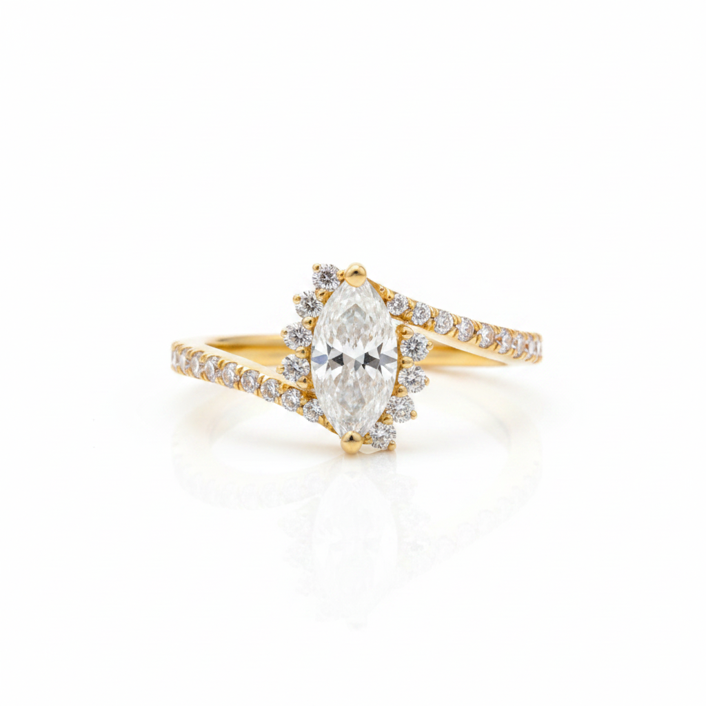 Marquise Bloom Diamond Ring in 18K Gold | IGI CERTIFED | 1.00 CARAT RING