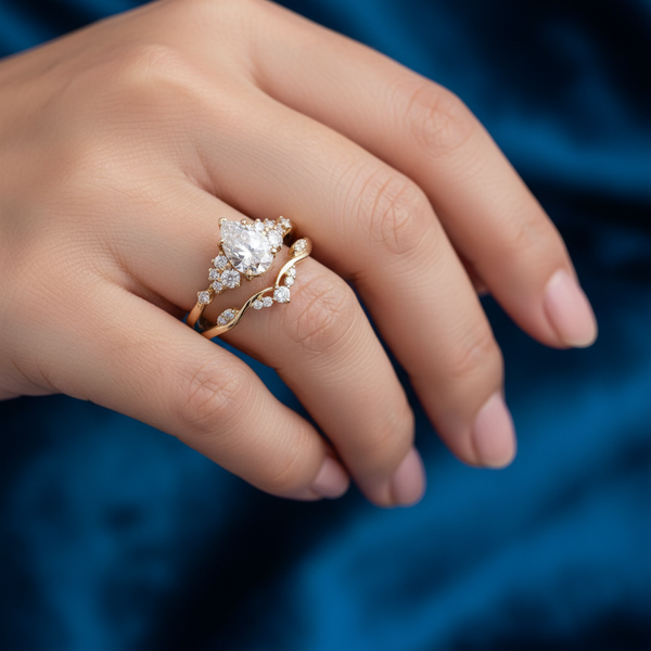 On hand blue velvet