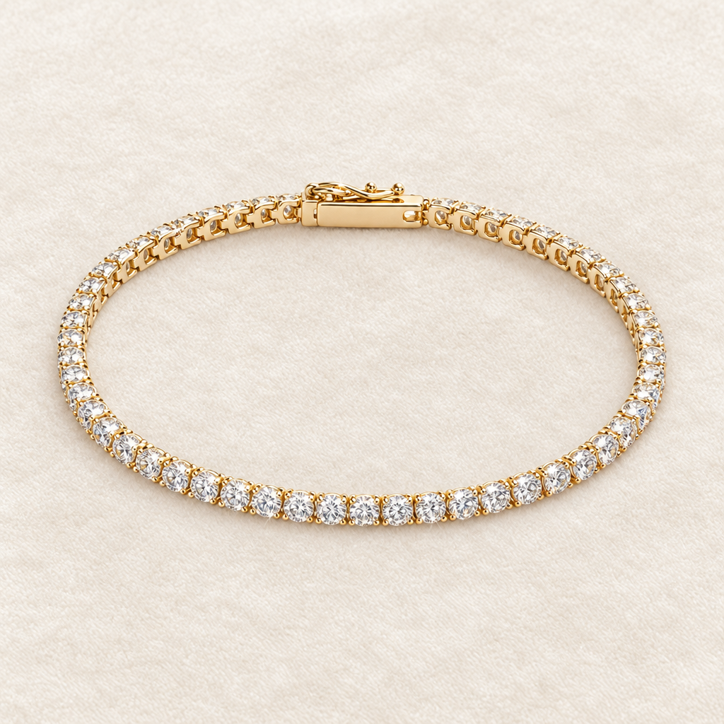 Overhead view of tennis bracelet