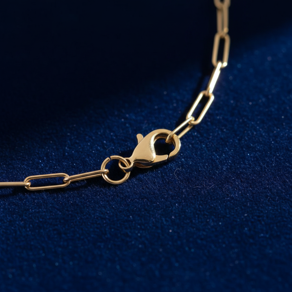 Paperclip Chain Necklace Clasp Detail
