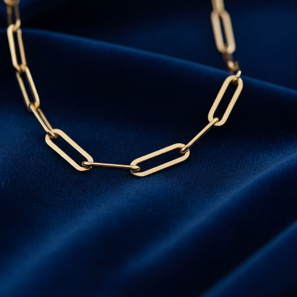 Paperclip Chain Necklace Side Angle