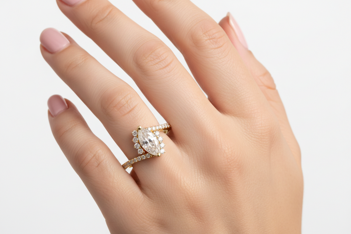 Marquise Bloom Diamond Ring in 18K Gold | IGI CERTIFED | 1.00 CARAT RING